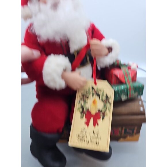 Vintage Holiday Creations Animated Santa Claus Toy Chest Moving  1995 Works - Picture 4 of 11